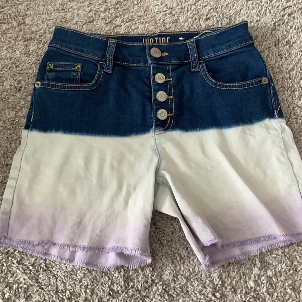 Justice Purple Tie-Dye Jean Shorts Sz 12